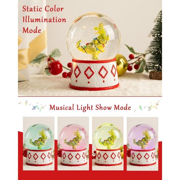 Musical Lighted Battery Operated Water Globe with Swirling Glitter Home Decor - Picture 2 of 6